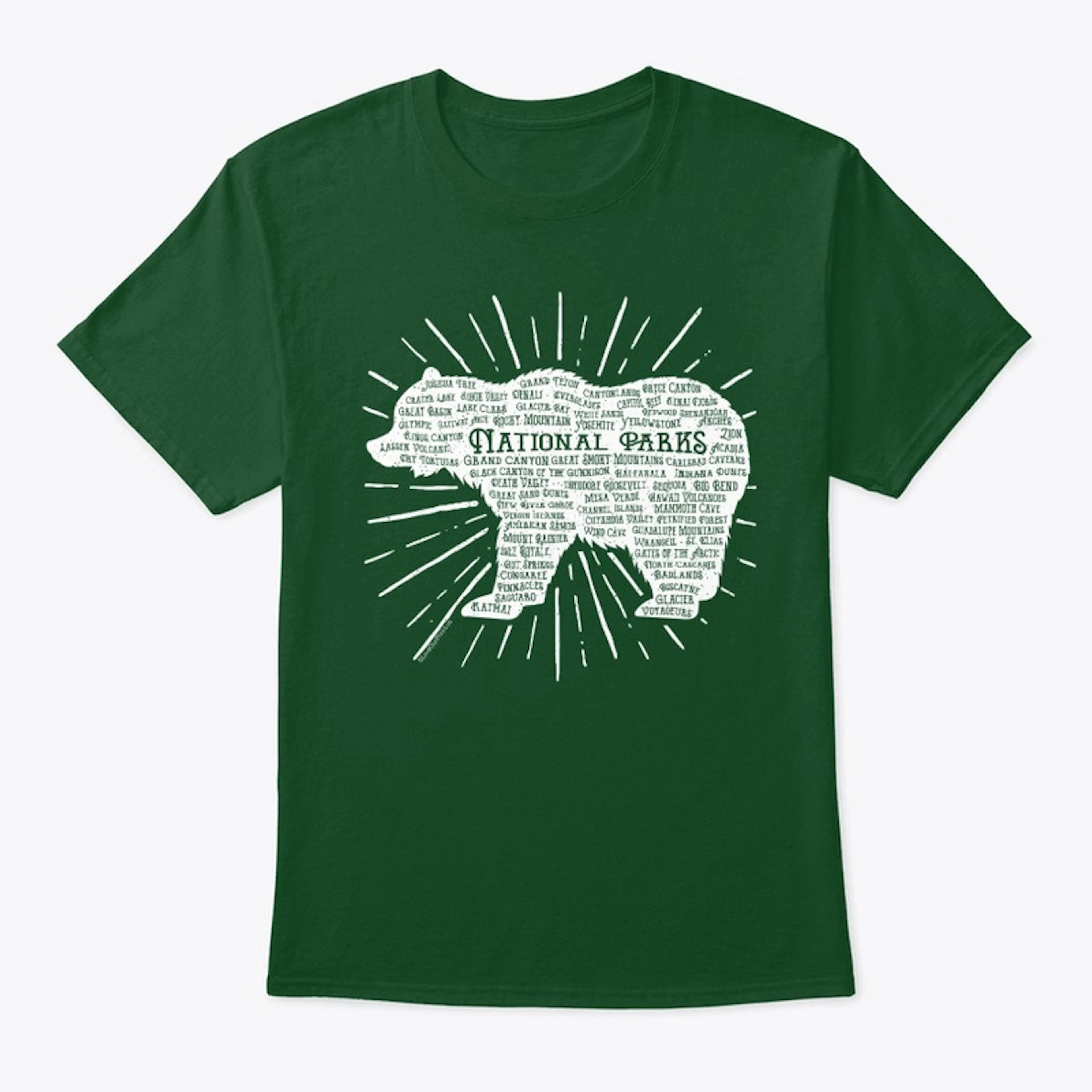 All 63 National Parks Grizzly Tee